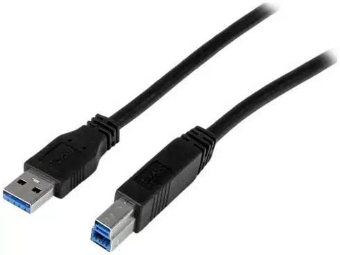 18665110-startech.com_ StarTech.com Cable Certificado 2m USB 3.0 Super Speed USB B Macho a USB A Macho Adaptador para Impresora - Negro - Imagen 1