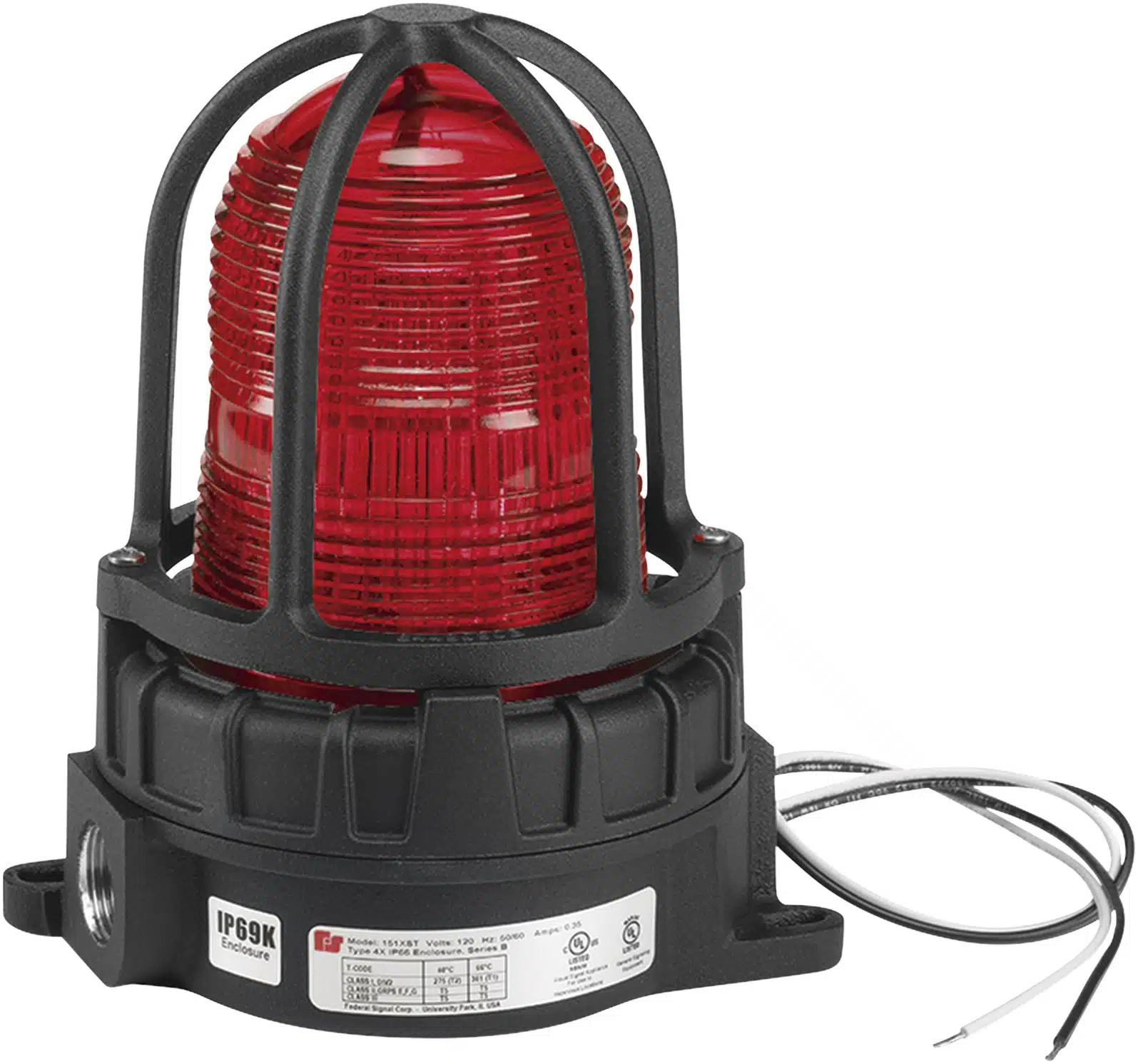 Luz de advertencia LED color Rojo para ubicaciones peligrosas, montaje para superficies, 120/240Vca, Luz de advertencia LED color Rojo para ubicaciones peligrosas, montaje para superficies, 120/240Vca, - Imagen 1