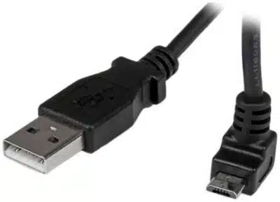 StarTech.com Cable Adaptador 50cm USB A Macho a Micro USB B Macho Acodado en Ángulo hacia Arriba para Teléfono Móvil