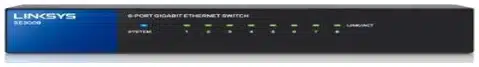 21811136-9208-2 Linksys SE3008 dispositivo de redes No administrado Gigabit Ethernet (10/100/1000) Negro - Imagen 1