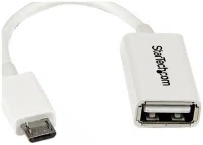 StarTech.com Cable Adaptador Micro USB a USB OTG Blanco de 12cm - Macho a Hembra