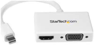 StarTech.com Adaptador Mini DP de Audio/Video para Viajes - Convertidor Mini DisplayPort a HDMI o VGA - 1080p Blanco