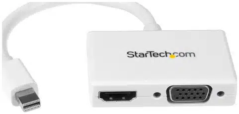 26403094-4673 StarTech.com Adaptador Mini DP de Audio/Video para Viajes - Convertidor Mini DisplayPort a HDMI o VGA - 1080p Blanco - Imagen 1