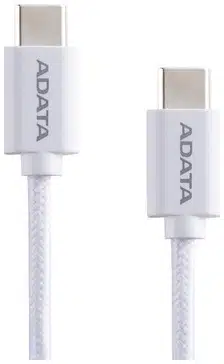 296b7f06a53e8f21342e63a19482e030a3e67fdd CABLE ADATA TIPO C A TIPO C 200 CM TRENZADO CON FIBRA DE NYLON BLANCO CACC200PNWH - Imagen 1