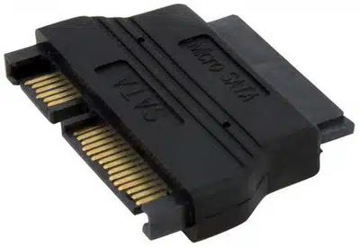 3715234-startech.com_ StarTech.com Adaptador Micro SATA 16 Pines a SATA Datos y Poder 15 Pines + 7 Pines - Negro - Imagen 1
