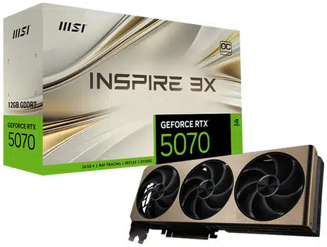44b13cf70bf0c1072fe7221f98906fd651794f99 MSI GeForce RTX 5070 12G INSPIRE 3X OC NVIDIA 12 GB GDDR7 - Imagen 1