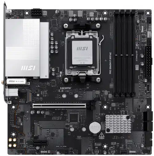 683db7533a879429f3c6d306992ffaba21817b55 MSI PRO B840M-P WIFI6E placa base AMD B840 Enchufe AM5 Micro ATX - Imagen 1