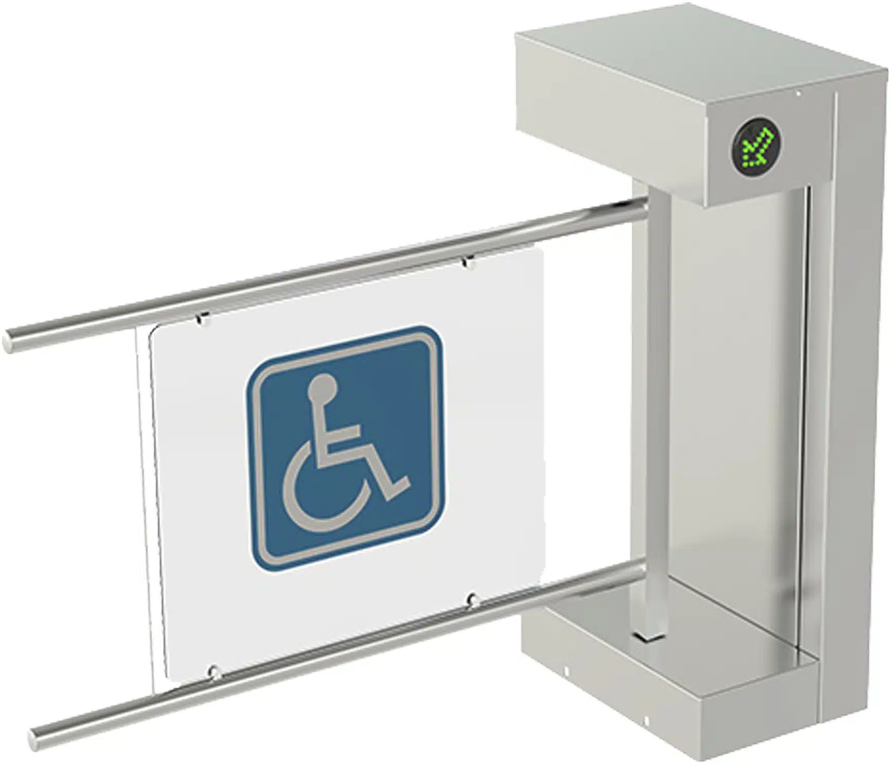 Torniquete De Cortesía Motorizado / Acabado En Acero Inoxidable Con Hoja de Acrílico / Bidireccional / Compatible con Cualquier Control De Acceso de Contacto Seco Torniquete De Cortesía Motorizado / Acabado En Acero Inoxidable Con Hoja de Acrílico / Bidireccional / Compatible con Cualquier Control De Acceso de Contacto Seco - Imagen 1