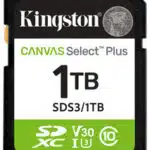 MEMORIA SDXC KINGSTON 1TB CANVAS SELECT PLUS GEN3 CLASE 10 UHS I U3 V10 150MBS SDS3 1TB