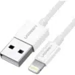 Ugreen cable USB 2.0 A lightning 2m, 5V/2.4A iPhone 7 / 7plus / 6S/ 6 / 6 Plus, iPhone 5s/5c/5, iPad Mini/Mini 2, iPad 1 m Blanco