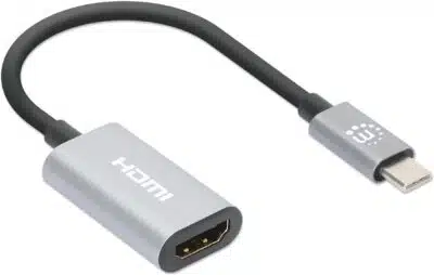 Manhattan 153973 adaptador de cable de vídeo 0.11 m USB Tipo C HDMI Gris - Imagen 3