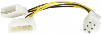 StarTech.com Cable de 15cm Adaptador de Alimentación LP4 Molex a PCI Express de 6 Pines para Tarjeta de Video