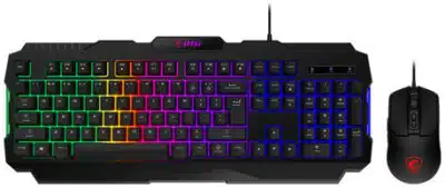 MSI FORGE GK100 COMBO teclado Ratón incluido Juego USB QWERTY Español Negro