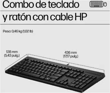 Kit Teclado y Mouse HP 225 Alámbrico Negro - Imagen 4