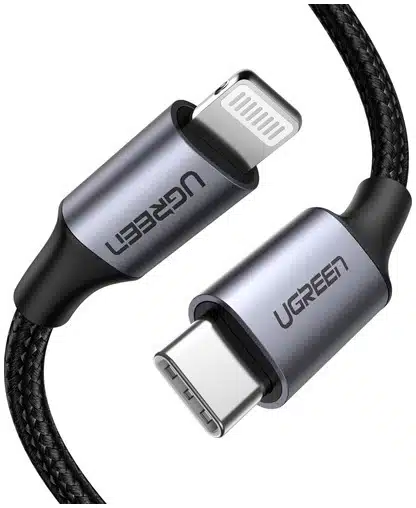 96581018_4667502341-1 Ugreen 60759 cable de teléfono móvil Negro, Plata 1 m USB C Lightning - Imagen 1