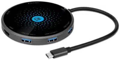 Docking Manhattan USB-C a HDMI USB-C PD 3xUSB-A Lector Tarjetas