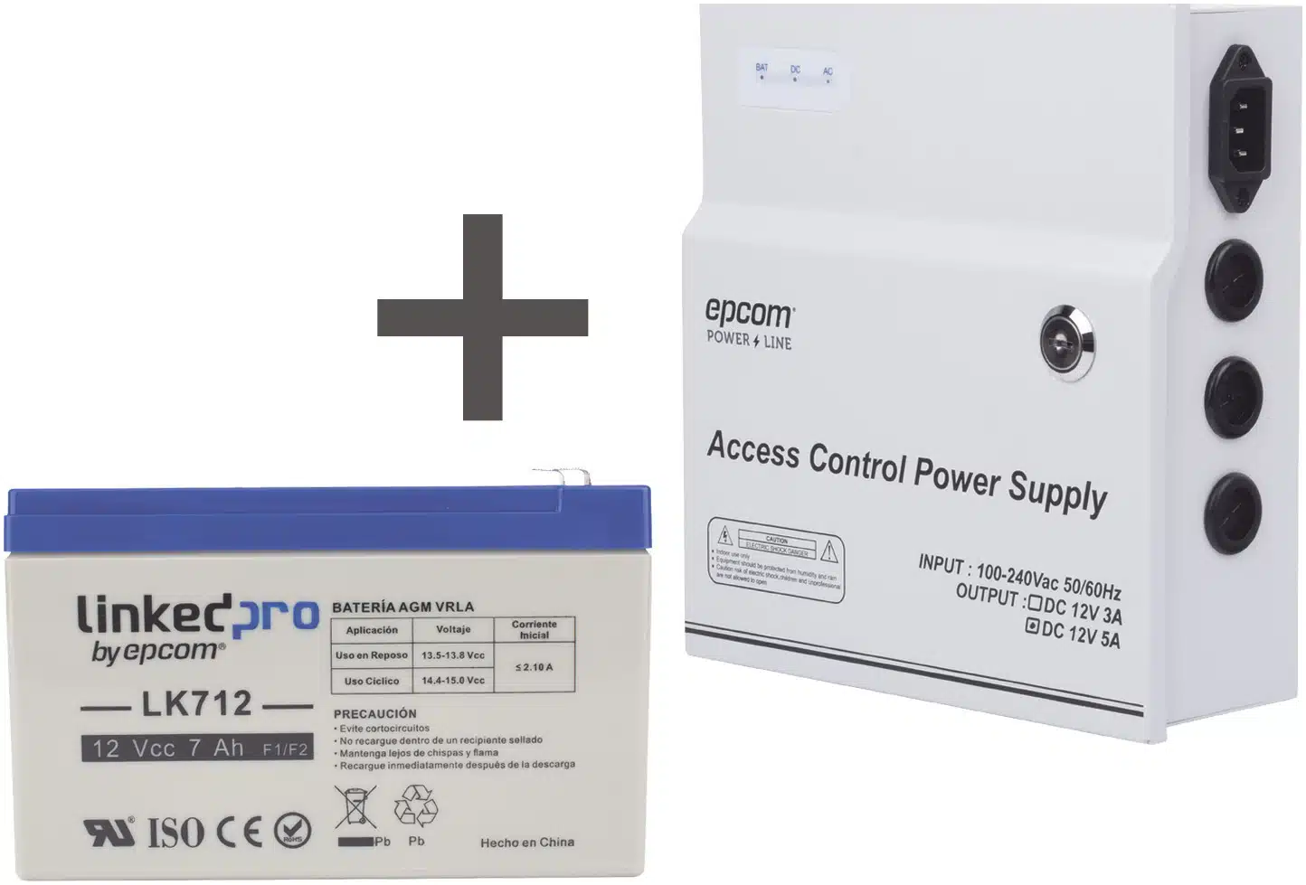Kit / Fuente regulada de 11 - 15 V @ 5A / Capacidad de respaldo / Modelo ACPST1205 + Batería incluida LK712 Kit / Fuente regulada de 11 - 15 V @ 5A / Capacidad de respaldo / Modelo ACPST1205 + Batería incluida LK712 - Imagen 1