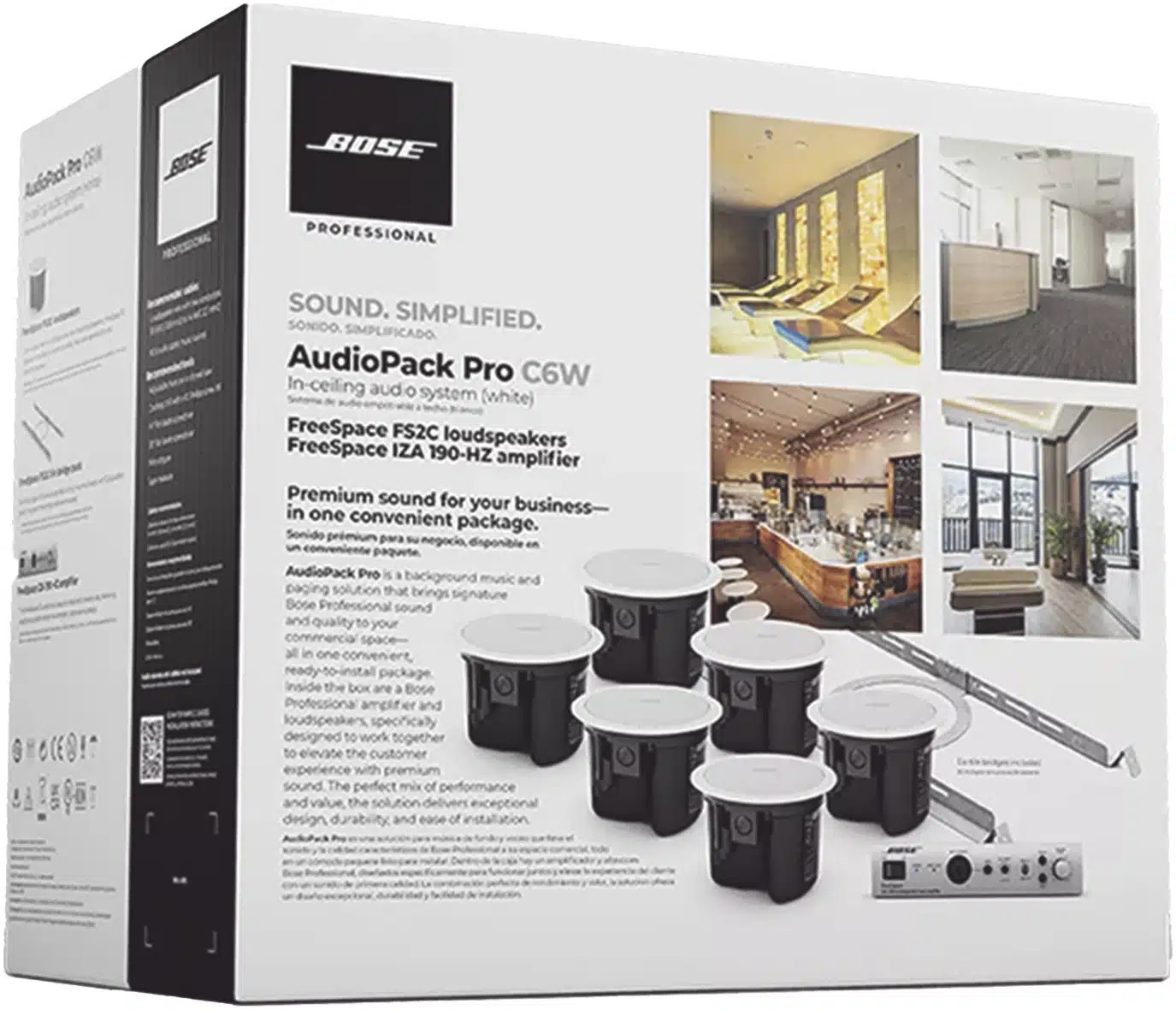 Kit de Audio Freespace | 6 Altavoces de Plafón + Amplificador | Color Blanco | Ideal para Audio Ambiental Kit de Audio Freespace | 6 Altavoces de Plafón + Amplificador | Color Blanco | Ideal para Audio Ambiental - Imagen 1