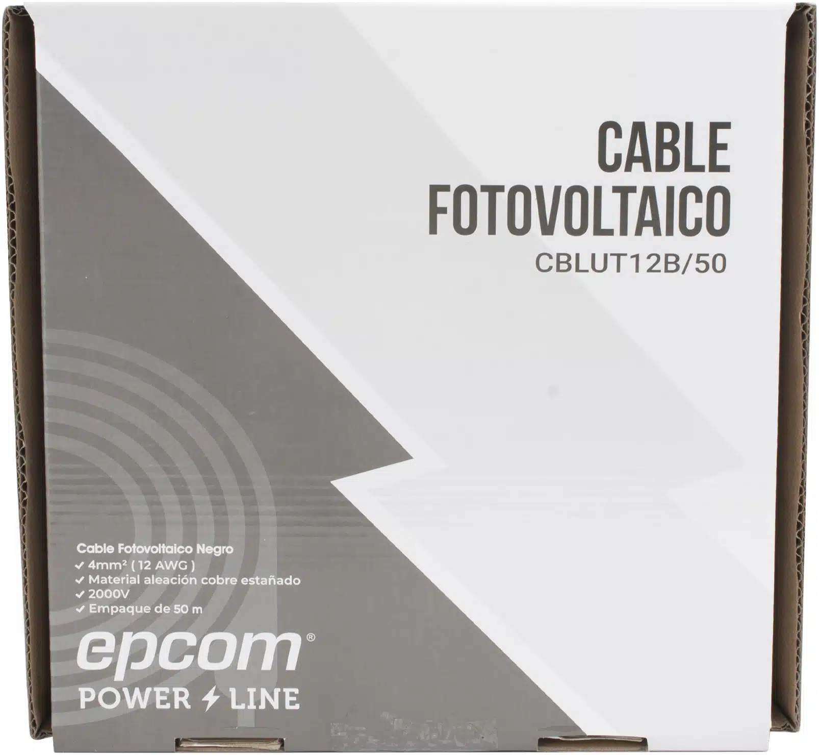Cable Fotovoltaico Negro / Cobre Estañado / 4 mm² (12 AWG) / 2000V / Rollo de 50 m / / UL 4703 y TUV Cable Fotovoltaico Negro / Cobre Estañado / 4 mm² (12 AWG) / 2000V / Rollo de 50 m / / UL 4703 y TUV - Imagen 1