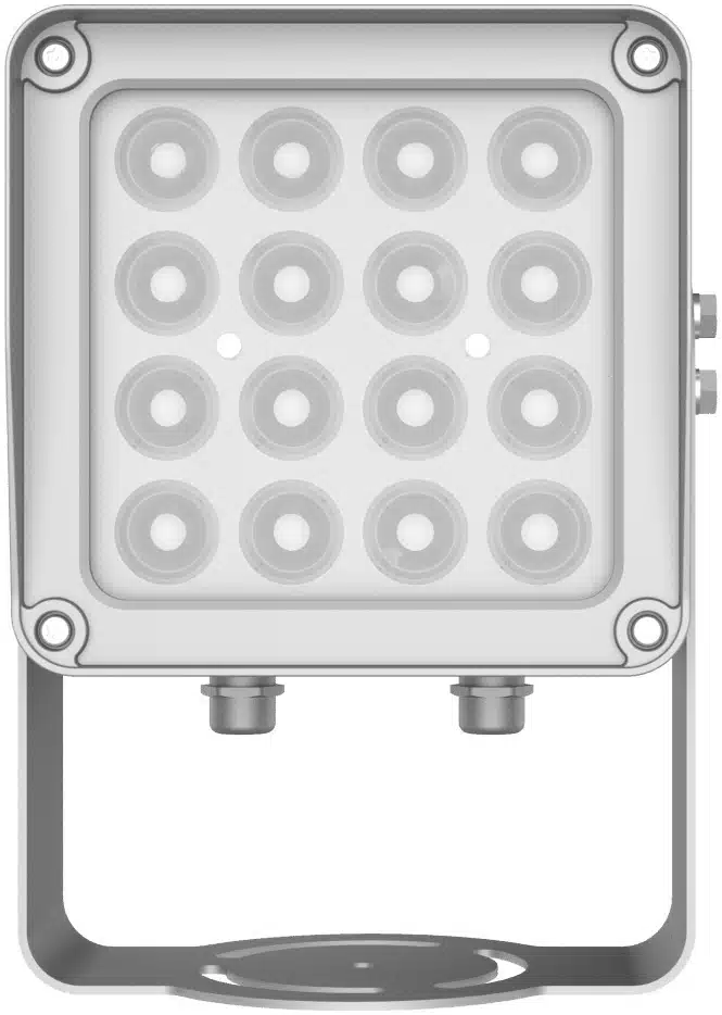 Lampara IR de Luz Continua / 16 Lámparas LED / Distancia Efectiva 16 a 25 metros / Cobertura 40° / Exterior IP66