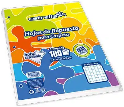 EAPHOJAC001_zoom HOJA REPUESTO ESTRELLA CARTA RAYA 100H C/20 - Imagen 1