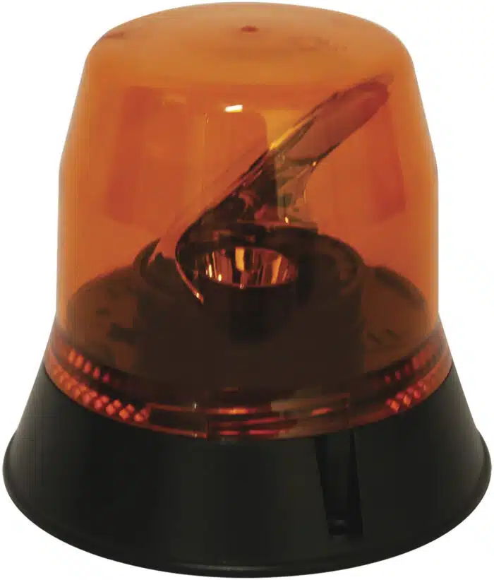 Baliza rotativa LED color ambar SAE Clase I con montaje permanente de 3 tornillos
