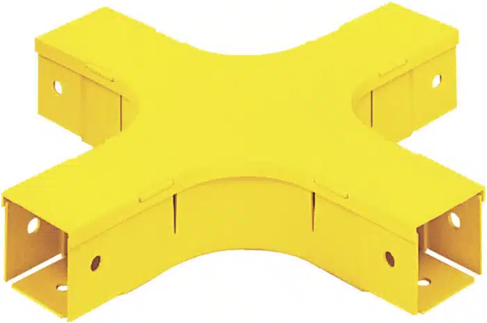 Accesorio de 4 Vías Horizontal, Con Ángulos a 90º, Para Canaletas FiberRunner™ 2X2, Color Amarillo