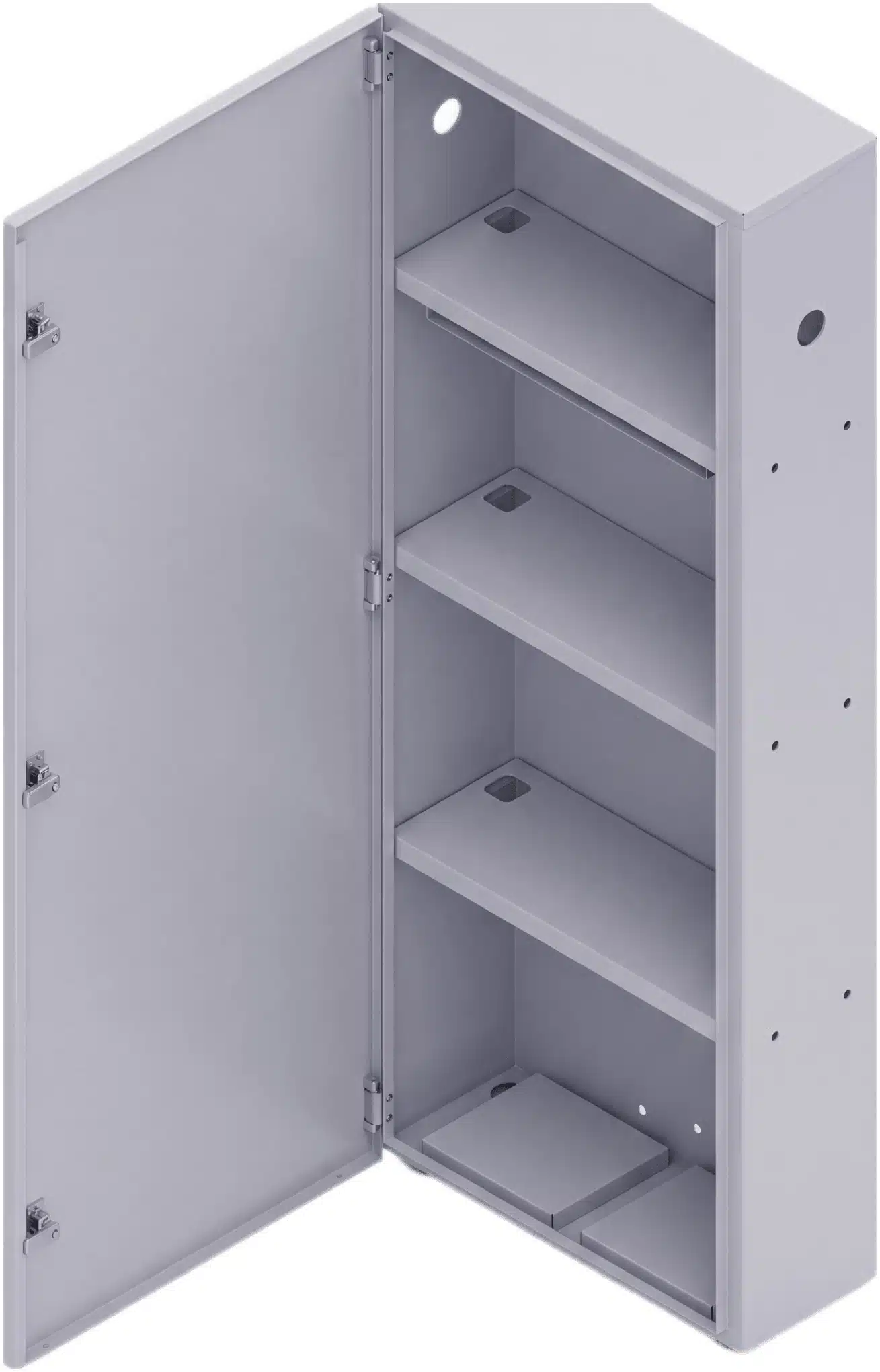 Gabinete para instalación de 4 Baterías , Fabricado en Lámina Galvanizada, Accesorios para poste (No incluidos) Gabinete para instalación de 4 Baterías , Fabricado en Lámina Galvanizada, Accesorios para poste (No incluidos) - Imagen 1