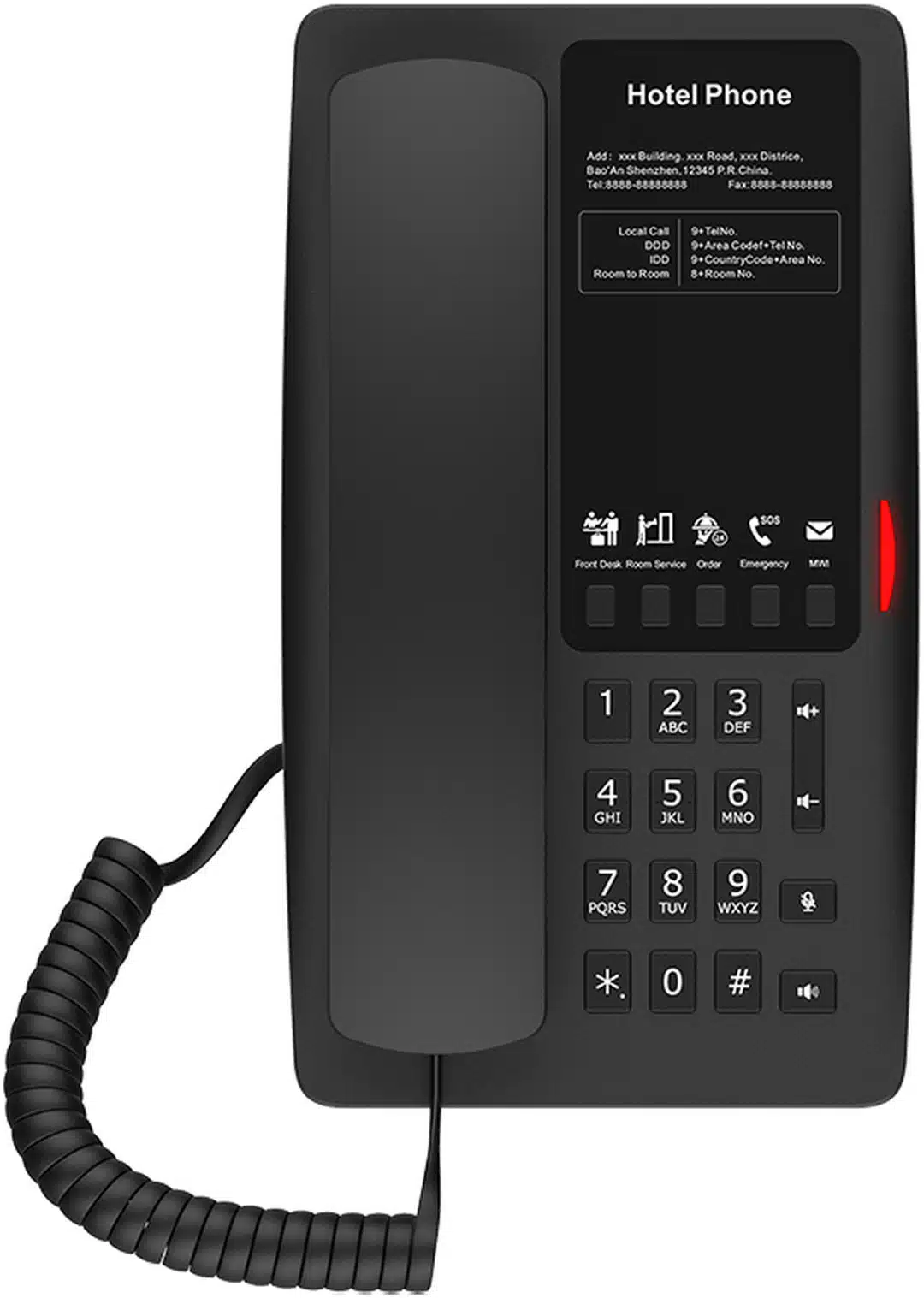 Teléfono IP Hotelero / 2 Líneas SIP / 5 Teclas Programables / Puerto USB-A de Carga / PoE 802.3af / Ethernet 10/100 / Audio HD Manos Libres Teléfono IP Hotelero / 2 Líneas SIP / 5 Teclas Programables / Puerto USB-A de Carga / PoE 802.3af / Ethernet 10/100 / Audio HD Manos Libres - Imagen 1