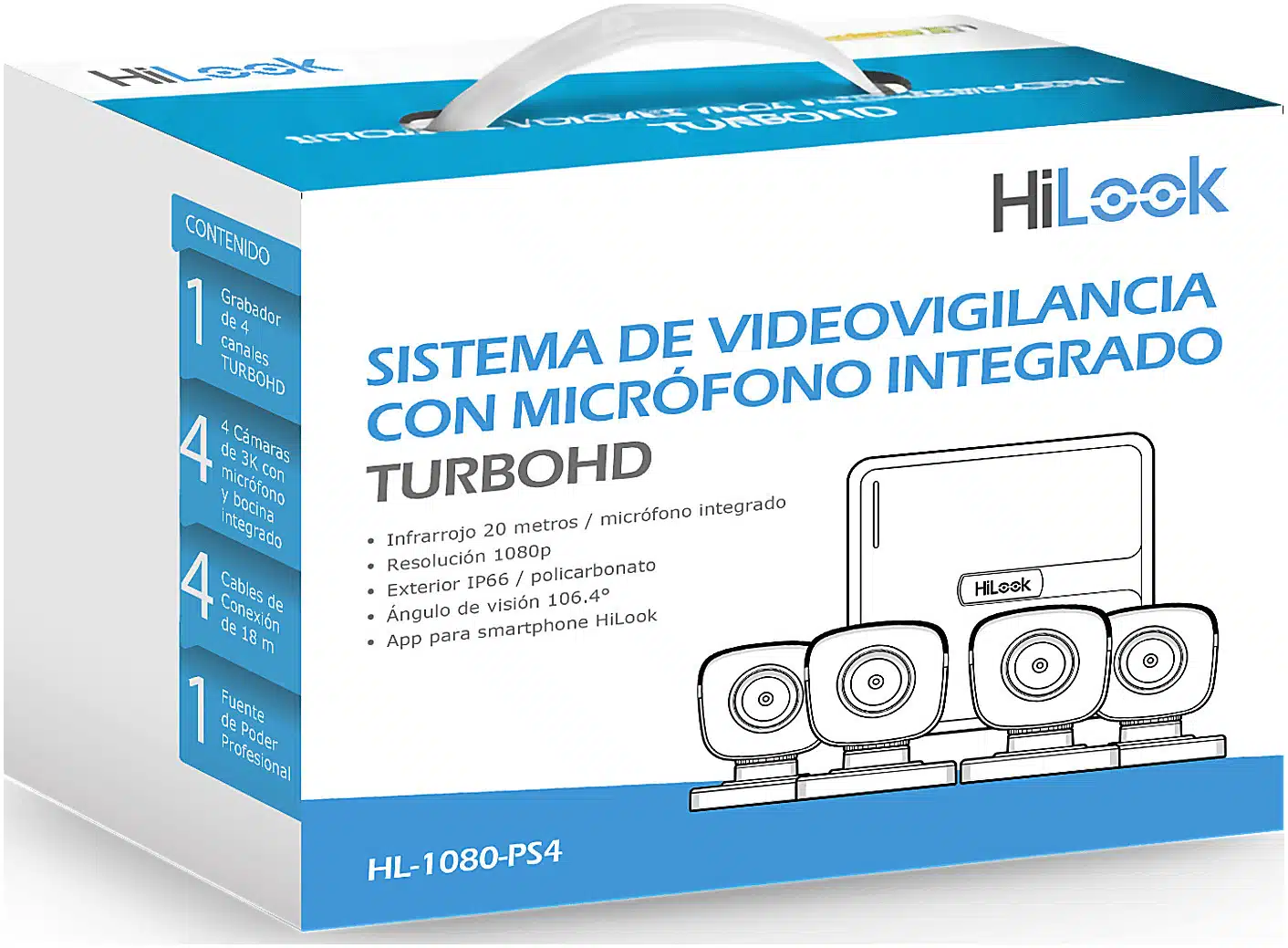 (MICRÓFONO Integrado) Kit TurboHD 1080p Lite / DVR 4 canales / Audio por Coaxitron / 4 Cámaras Bala de Policarbonato con Micrófono Integrado (MICRÓFONO Integrado) Kit TurboHD 1080p Lite / DVR 4 canales / Audio por Coaxitron / 4 Cámaras Bala de Policarbonato con Micrófono Integrado - Imagen 1