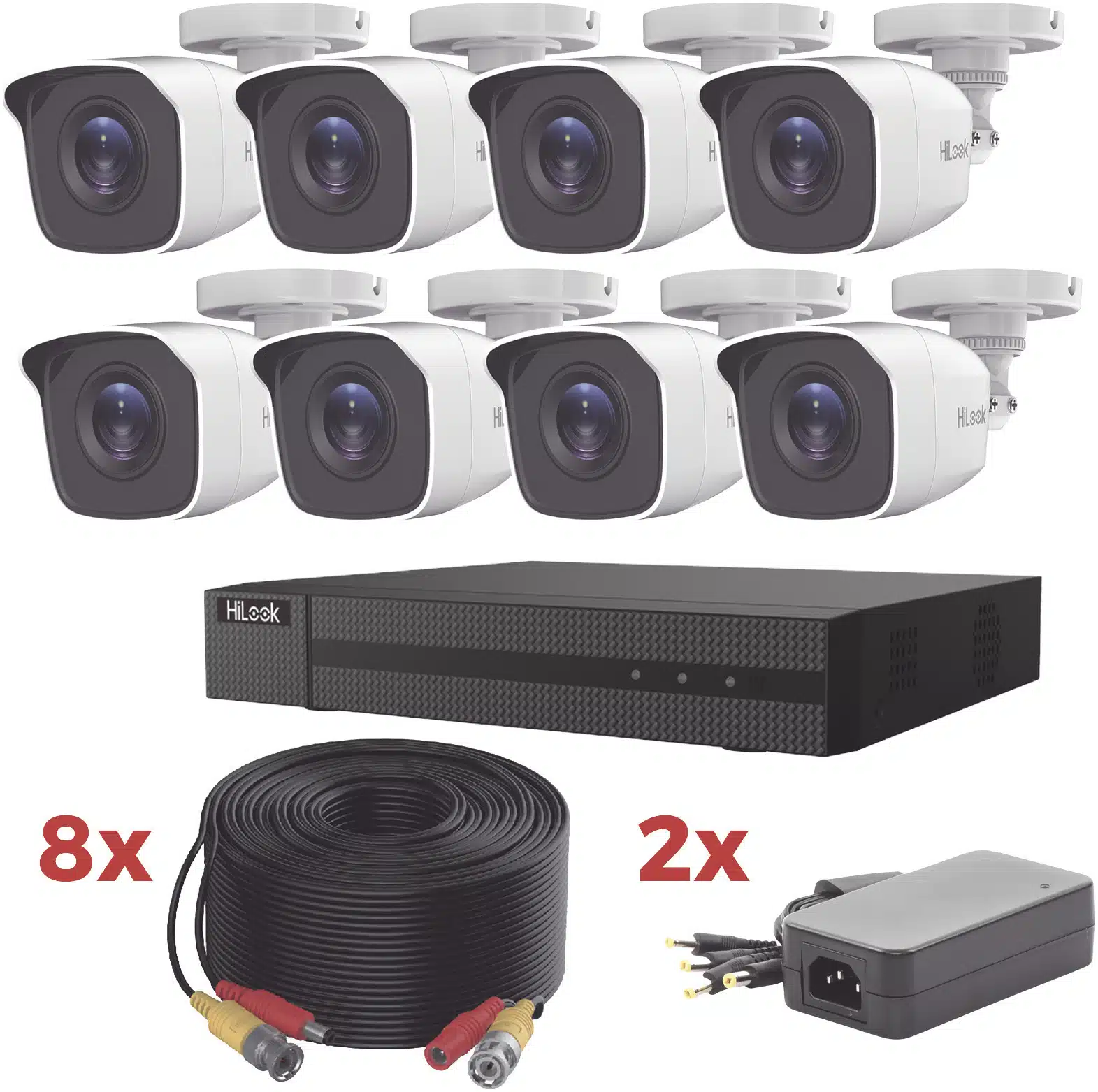 Kit TurboHD / DVR 8 Canales 1080p Lite / 8 Cámaras bala 1080p metalicas / 8 cables de 20 metros / 2 fuentes de 4 canales Kit TurboHD / DVR 8 Canales 1080p Lite / 8 Cámaras bala 1080p metalicas / 8 cables de 20 metros / 2 fuentes de 4 canales - Imagen 1