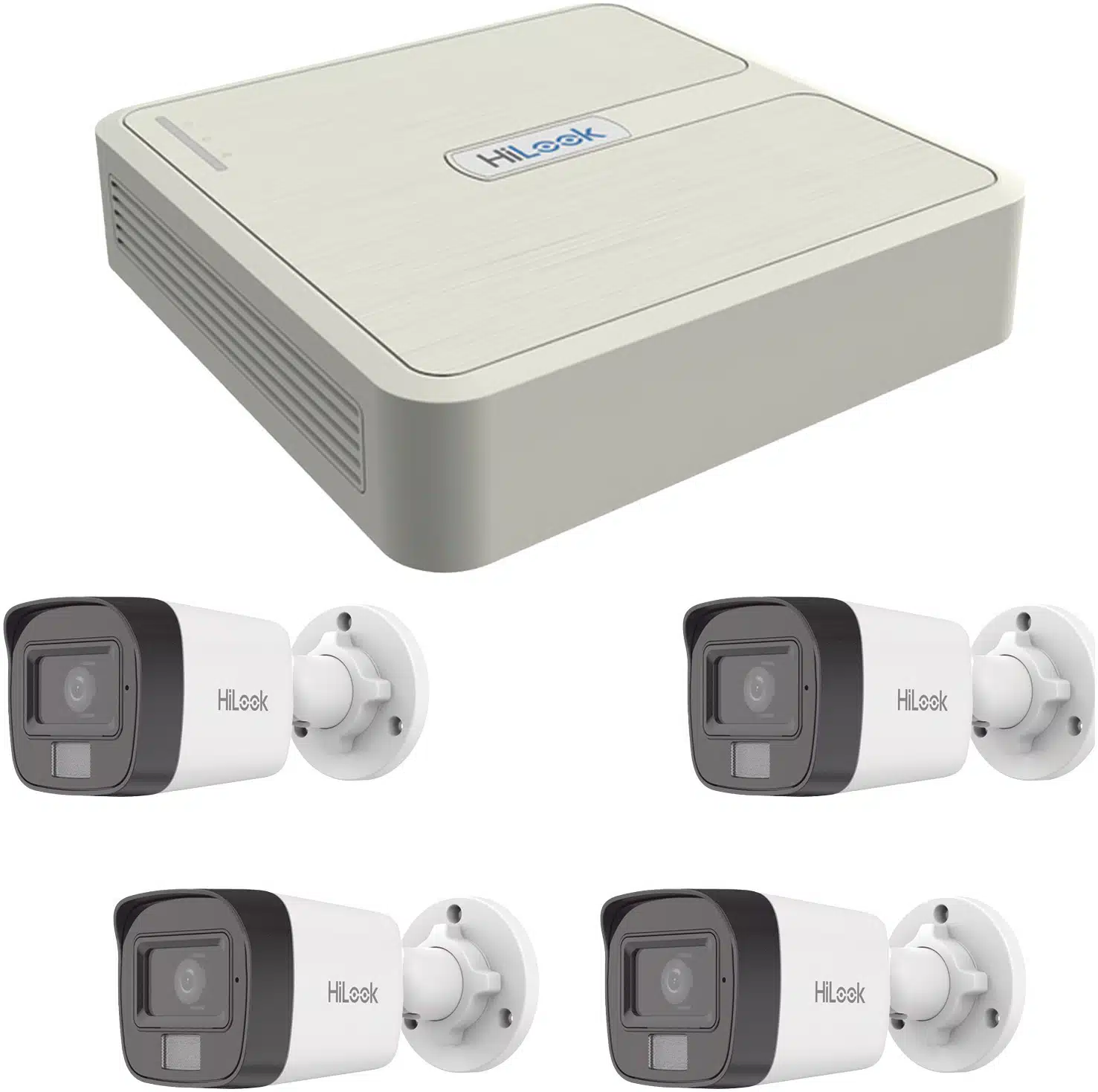 Kit IP 4 Megapixel / NVR de 4 Canales con 4 Puertos PoE / 4 Cámaras IP Dual Light con Micrófono Integrado / Bala para Exterior Kit IP 4 Megapixel / NVR de 4 Canales con 4 Puertos PoE / 4 Cámaras IP Dual Light con Micrófono Integrado / Bala para Exterior - Imagen 1