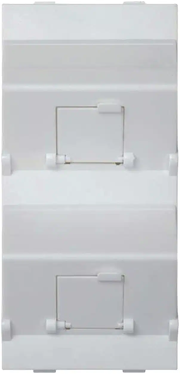 (S80BMD64/9) Placa Voz y Datos Inclinada con Guardapolvo y Adaptador Doble para RJ45 Keystone