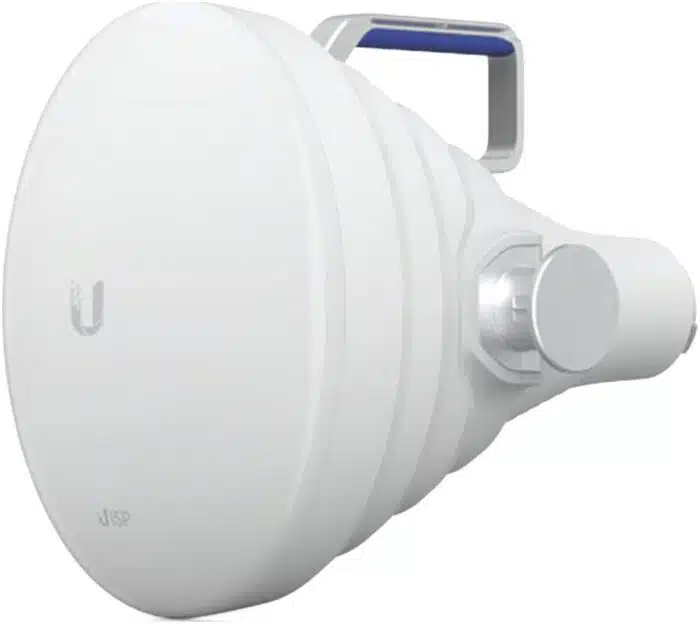 Antena Sectorial 30° tipo Horn para Multipunto, 19.5 dBi. Rango extendido 5.15 - 6.875 GHz. Alto aislamiento al ruido. Compatible solo con AF5XHD, RP5ACGEN2 y LTURocket