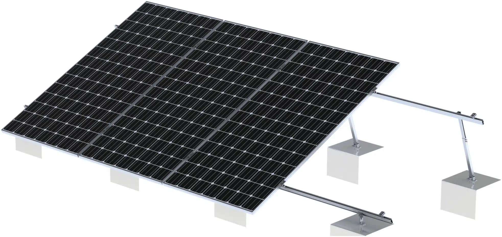 Sistema de Montaje Solar VEKTOR21 / Estructura Ajustable Aluminio AL6005-T5 / Patas Frontales y Ajustables / Bases Cemento Personalizables / Ángulos 10°-30° / Torque 11-13 Nm Sistema de Montaje Solar VEKTOR21 / Estructura Ajustable Aluminio AL6005-T5 / Patas Frontales y Ajustables / Bases Cemento Personalizables / Ángulos 10°-30° / Torque 11-13 Nm - Imagen 1