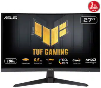 MONITOR GAMER ASUS TUF VG27WQ3B /27 /2560X1440 /0.5MS /180HZ /2X HDMI /DP /VESA /ALTAVOCES /FREESYNC /CURVO