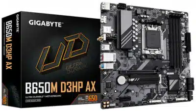 TARJETA MADRE GIGABYTE B650M D3HP AX / SOCKET AMD AM5 / RYZEN SERIE 9000 / DDR5 / DP / HDMI / WIFI 6E / MICRO ATX / GAMA MEDIA