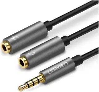 Ugreen 30619 cable de audio 0.2 m 3,5mm 2 x 3.5mm Negro, Gris - Imagen 2