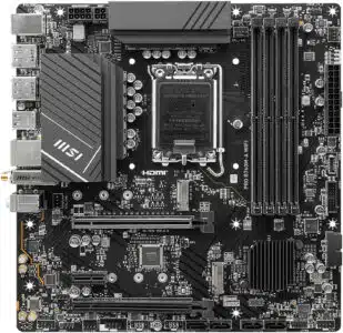 MSI PRO B760M-A WIFI placa base Intel B760 LGA 1700 Micro ATX - Imagen 2