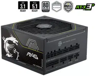 FUENTE DE PODER MSI FULL MODULAR MAG A1200PLS PCIE5 1200W 80PLUS PLATINO MAG A1200PLS PCIE5