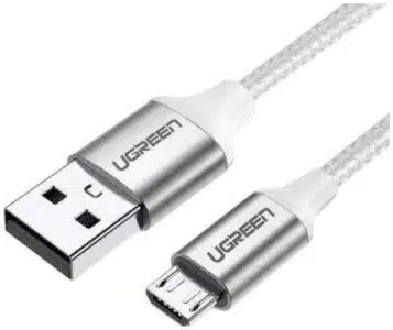 Ugreen Kabel USB Kabel micro USB QC 3.0 2.4A 2m (bialy) cable USB USB 2.0 USB A Micro-USB B 0.48 Gbit/s Plata - Imagen 2