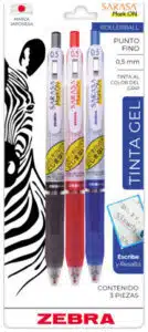 Boligrafo Zebra Sarasa Mark On Punto Fino 0.5mm Negro Azul Rojo - Imagen 2