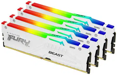 c510521cdb553319e2f0fd17ec832350 MEMORIA RAM DIMM KINGSTON FURY BEAST RGB BLANCO XMP 128GB KIT 4 DDR5 5200MTS CL40 KF552C40BWAK4 128 - Imagen 1