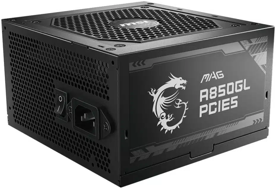 cae85b1760b3d7a16adcebc3497448cb MSI MAG A850GL PCIE5 unidad de fuente de alimentación 850 W 20+4 pin ATX ATX Negro - Imagen 1