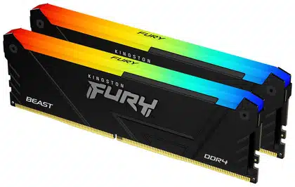 ea4deb4742a7488794bbbd7089b69816-2 MEMORIA RAM DIMM KINGSTON FURY BEAST 32GB DDR4 3200MHZ CL16 KIT 2x16G NEGRO RGB KF432C16BB12AK2 32 - Imagen 1