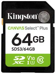 f8db604e7bcb02c5edb946eaa192049e372ab772 Kingston Technology Canvas Select Plus Gen3 64 GB SD UHS-I Clase 10 - Imagen 1