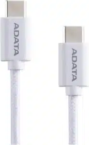 CABLE ADATA TIPO C A TIPO C 200 CM TRENZADO CON FIBRA DE NYLON BLANCO CACC200PNWH - Imagen 2