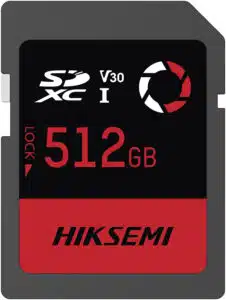 Memoria SD / 512 GB / 180 MB/s Lectura / 150 MB/s Escritura / V30 U3 / Para Drones y Cámaras de Acción / HIKSEMI CAPTURE E30