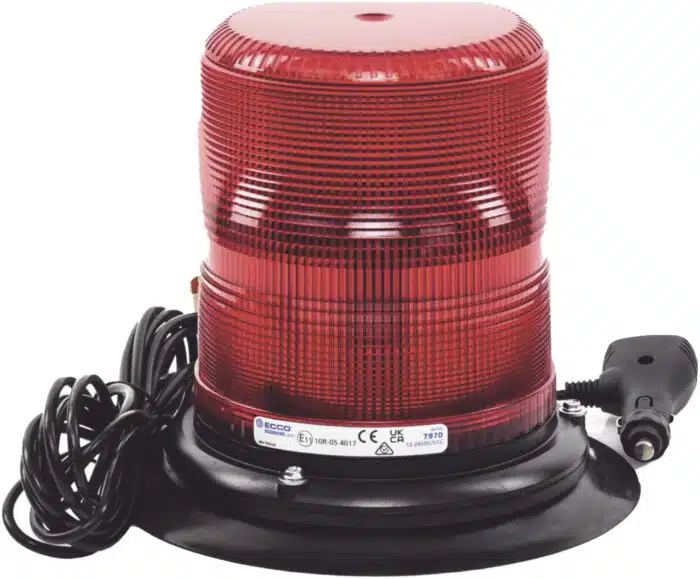 Baliza LED color rojo con montaje magnético de succión de 7" de altura
