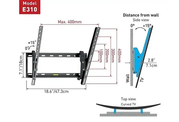 BARKAN E310+ Soportes para TV Negro